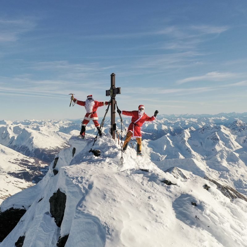 Großglockner 3778 m mit dem Weihnachtsmann unterwegs